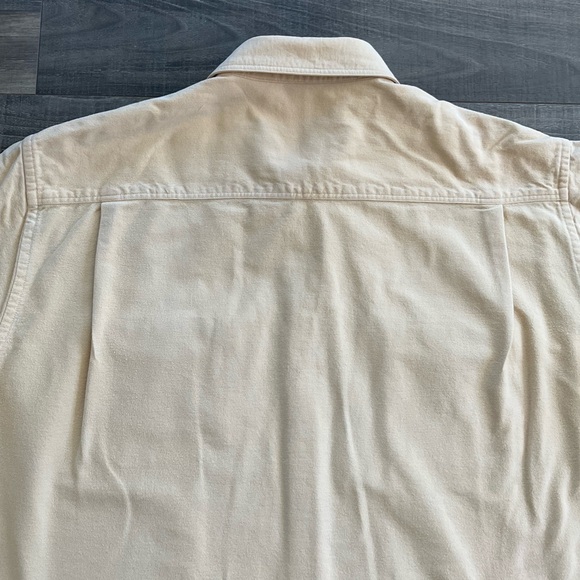 Lands’ End Heavyweight Chamois Shirt Men's XL 17-17.5 Yellow 100% Cotton - Picture 10 of 10